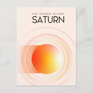 Postal Saturno - El Planeta Anillado Arte Espacial.