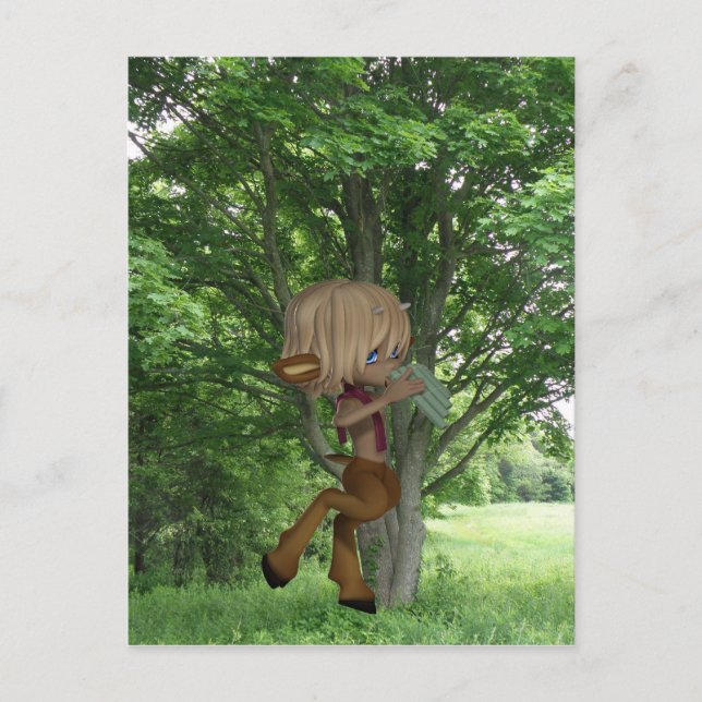 Postal Satyr de tuberías (Anverso)