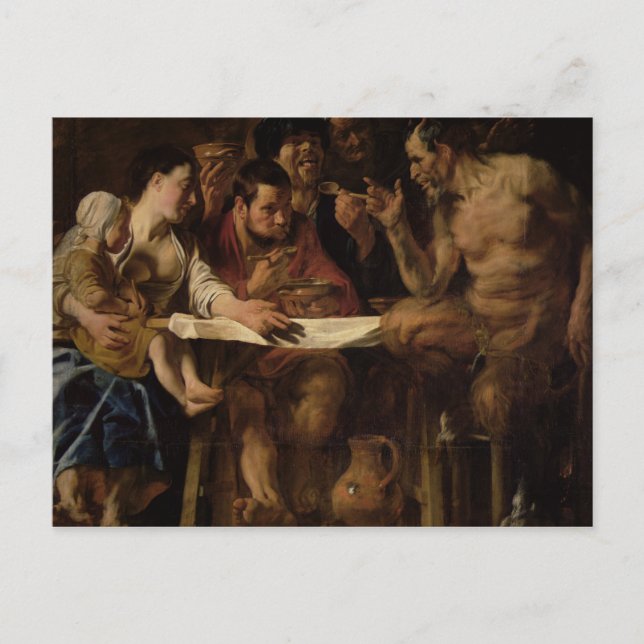 Postal Satyr y campesino, 1620 (Anverso)