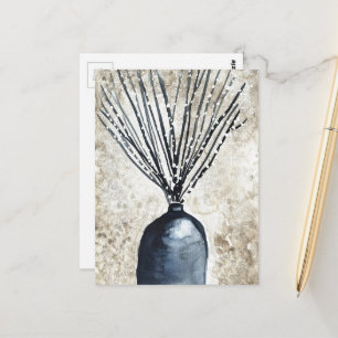 Postal Sauce en jarrón acuarela