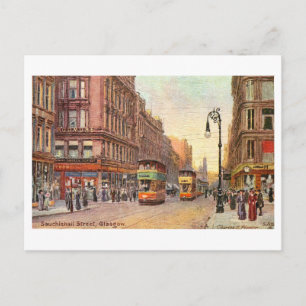 Postal Sauchiehall Street vintage en Glasgow, Escocia,