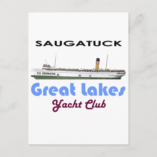 Postal Saugatuck Douglas Michigan Yacht Club Grandes Lago (Anverso)