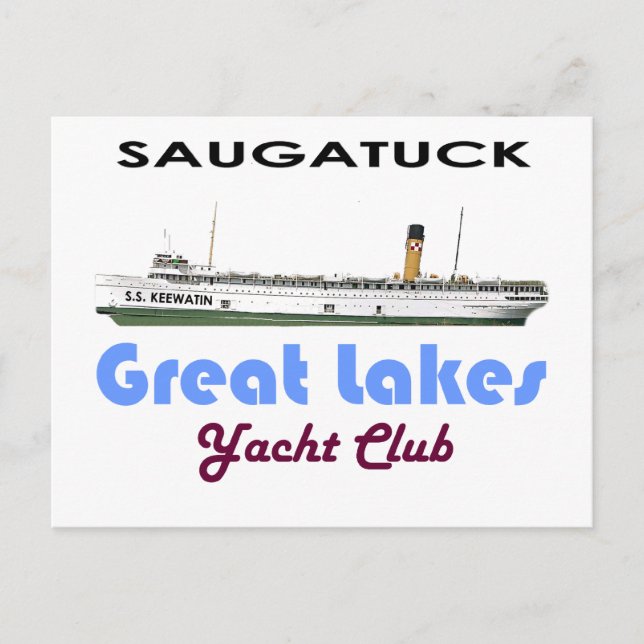Postal Saugatuck Douglas Michigan Yacht Club Grandes Lago (Anverso)