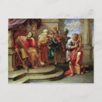 Saul escucha a David tocar el arpa