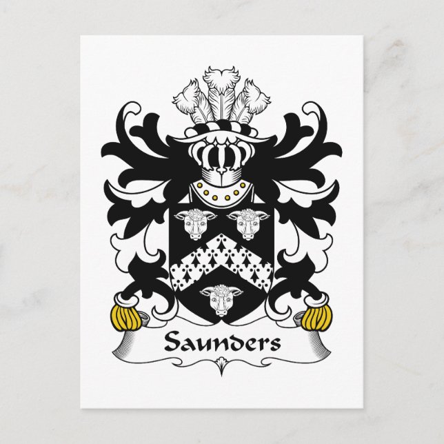 Postal Saunders Family Crest (Anverso)