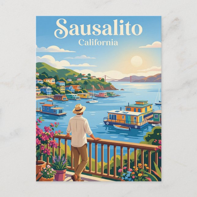 Postal Sausalito EE. UU. (Anverso)