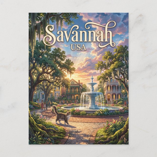Postal Savannah EE. UU. (Anverso)