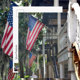 Postal Savannah GA Banderas Patrióticas Jones St Fotograf