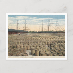 Postal Savannah GA, Docks, 1917 Inspiración de cosecha