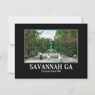 Postal Savannah GA Forsyth Park 1900 Inspiración de la ép