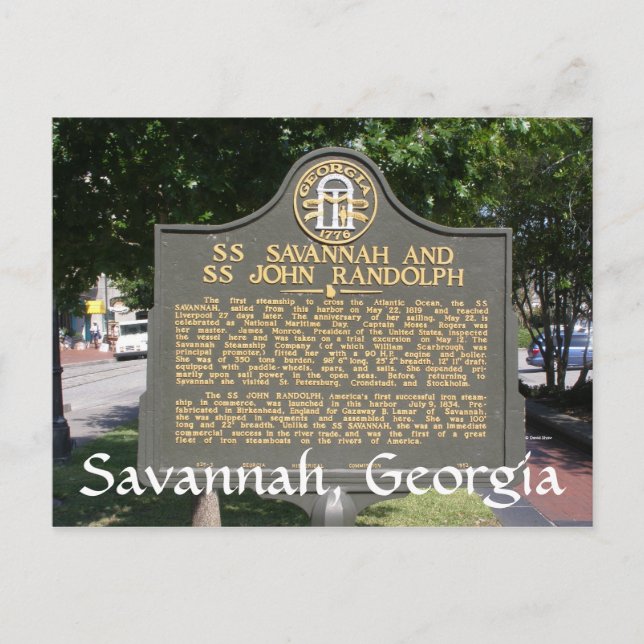 Postal Savannah, Georgia (Anverso)