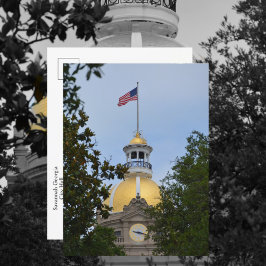 Postal Savannah Georgia City Hall Gold Dome Fotografía