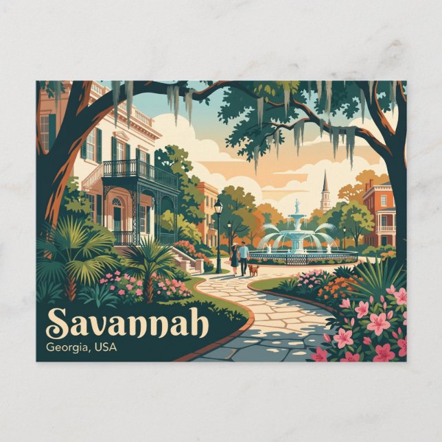 Postal Savannah, Georgia, EE. UU. EE. UU. (Anverso)