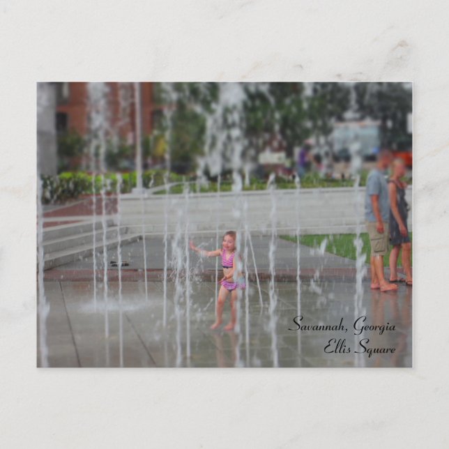 Postal Savannah, Georgia - Ellis Square Post Card Card (Anverso)