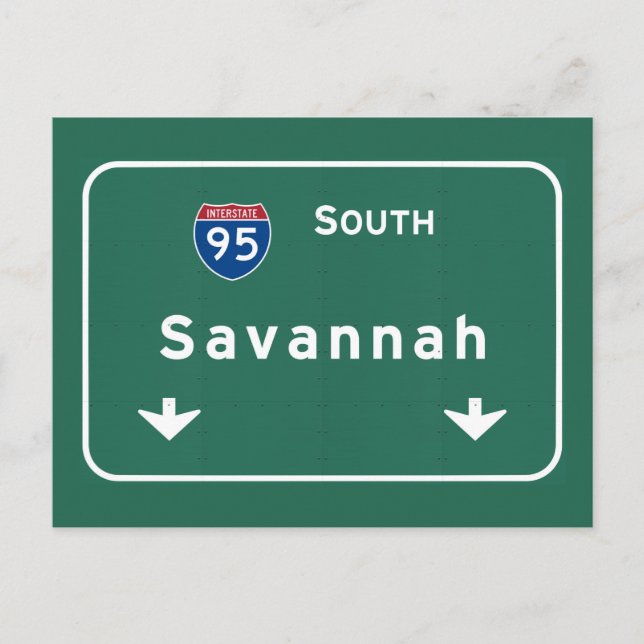 Postal Savannah Georgia ga Interstate Highway Freeway : (Anverso)