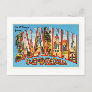 Postal Savannah Georgia GA Old Vintage Travel Souvenir