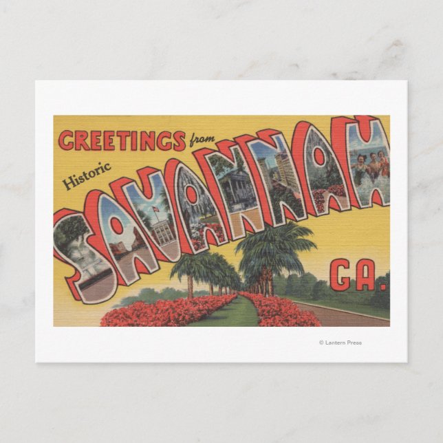 Postal Savannah, Georgia (histórica) - Carta grande (Anverso)