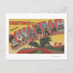 Postal Savannah, Georgia (histórica) - Carta grande