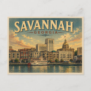 Postal Savannah Georgia Viajes Antiguos