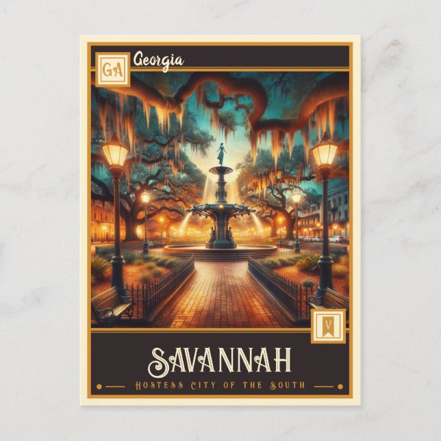 Postal Savannah, Georgia | Vintage (Anverso)