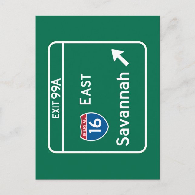 Postal Savannah, Rótulo GA Road (Anverso)