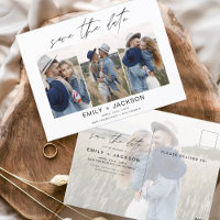 Save the Date 4 Photo Elegant Classy Modern