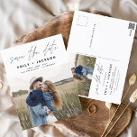 Postal Save the Date Boho Foto Minimalista moderna<br><div class="desc">Captura la esencia de tu historia de amor con nuestra postal moderna "Save the Date Boho" (Salvar la fecha del boho Minimalista). Esta postal es una fusión de minimalismo contemporáneo y encanto bohemio, lo que la convierte en la elección perfecta para anunciar a su próximo boda. Con su preciada foto...</div>