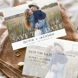 Postal Save the Date Boho Foto Minimalista moderna<br><div class="desc">Captura la esencia de tu historia de amor con nuestra postal moderna "Save the Date Boho" (Salvar la fecha del boho Minimalista). Esta postal es una fusión de minimalismo contemporáneo y encanto bohemio, lo que la convierte en la elección perfecta para anunciar a su próximo boda. Con su preciada foto...</div>