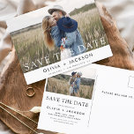 Postal Save the Date Boho Foto Minimalista moderna<br><div class="desc">Captura la esencia de tu historia de amor con nuestra postal moderna "Save the Date Boho" (Salvar la fecha del boho Minimalista). Esta postal es una fusión de minimalismo contemporáneo y encanto bohemio, lo que la convierte en la elección perfecta para anunciar a su próximo boda. Con su preciada foto...</div>
