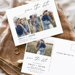 Postal Save the Date Boho Foto Minimalista moderna<br><div class="desc">Captura la esencia de tu historia de amor con nuestra postal moderna "Save the Date Boho" (Salvar la fecha del boho Minimalista). Esta postal es una fusión de minimalismo contemporáneo y encanto bohemio, lo que la convierte en la elección perfecta para anunciar a su próximo boda. Con su preciada foto...</div>