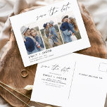 Postal Save the Date Boho Foto Minimalista moderna<br><div class="desc">Captura la esencia de tu historia de amor con nuestra postal moderna "Save the Date Boho" (Salvar la fecha del boho Minimalista). Esta postal es una fusión de minimalismo contemporáneo y encanto bohemio, lo que la convierte en la elección perfecta para anunciar a su próximo boda. Con su preciada foto...</div>