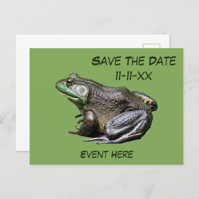 Postal Save The Date Bullfrog Nature (Anverso / Reverso)