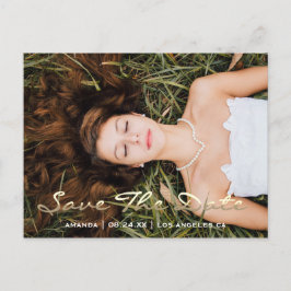 Postal Save The Date Photo Gray 16.ª Ducha Nodal