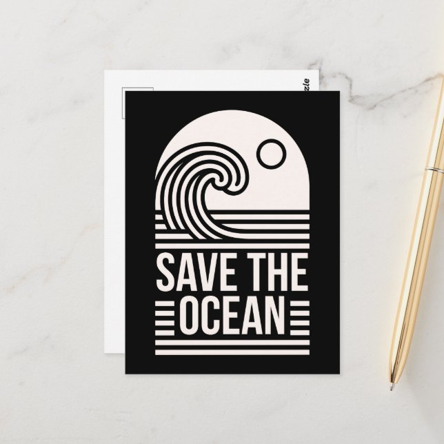 Postal Save the ocean protection conservation volunteer (Anverso/Reverso In Situ)