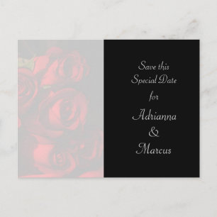 Postal "Save this Special Date" - Red Rose Bouquet [c]
