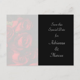 Postal "Save this Special Date" - Red Rose Bouquet [c]