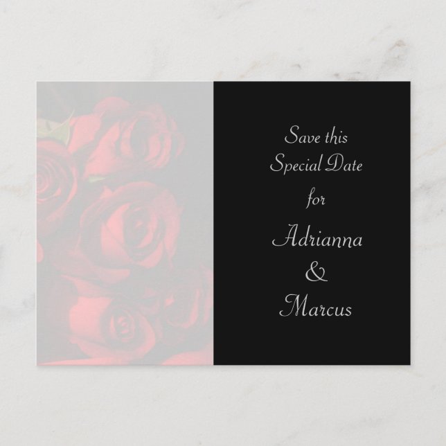 Postal "Save this Special Date" - Red Rose Bouquet [c] (Anverso)