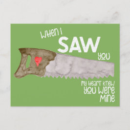 Postal Saw Humor Día de San Valentín Postcard