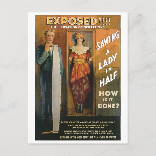 Postal Sawing A Lady In Half ~ Magia Magia Magia (Anverso)