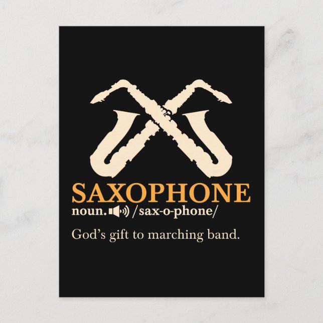 Postal Saxofón - Definición de saxofón (Anverso)
