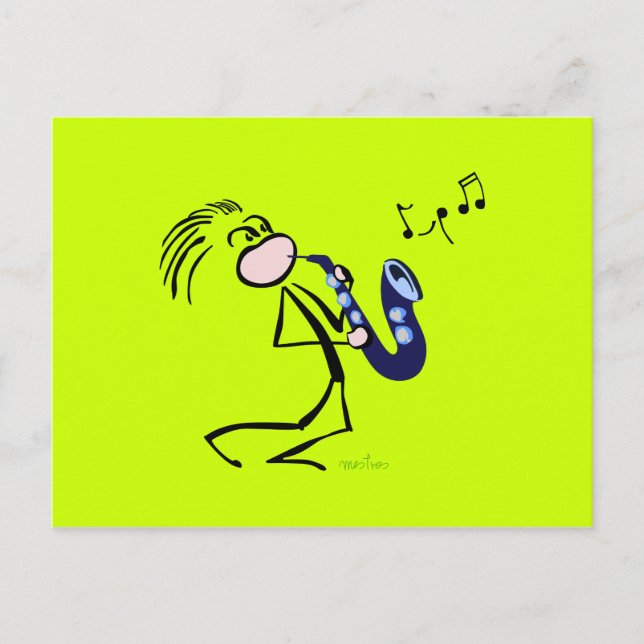 Postal Saxofonistas de jazz (Anverso)