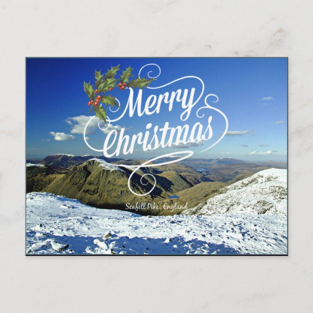 Postal Scafell Pike, Inglaterra - Saludos de Navidad (Anverso)