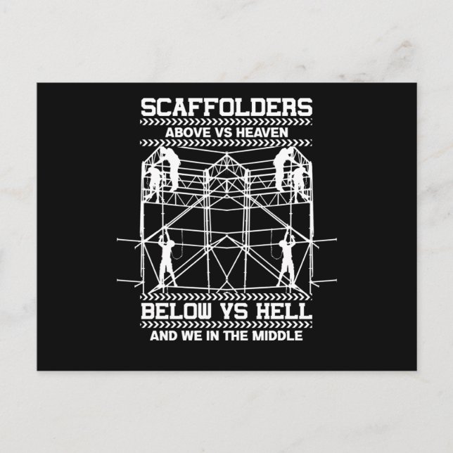 Postal Scaffolder Sky Hell En Medio De Scaffolding (Anverso)