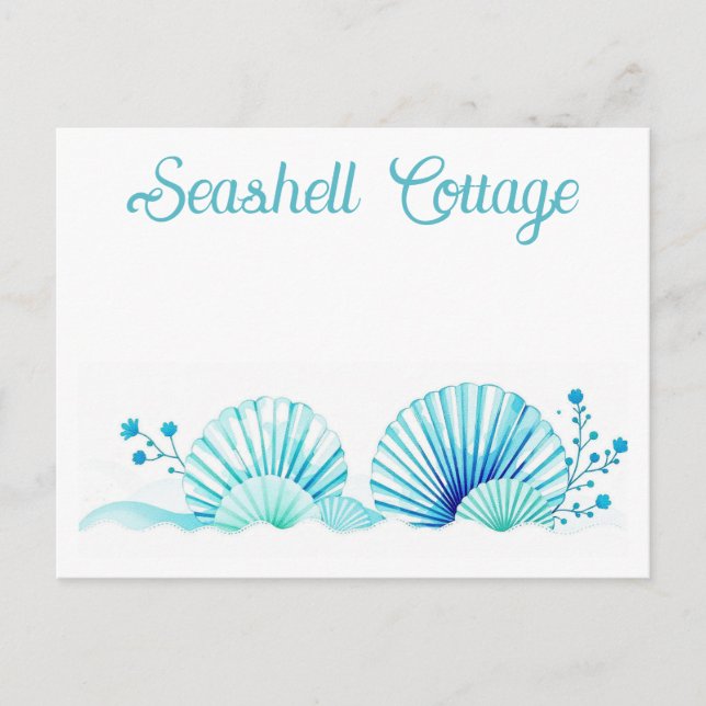 Postal Scallop Shells and Flowers (Anverso)