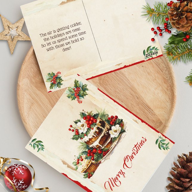 Postal Scandi Winter Foliage Watercolor Feliz Navidad (Subido por el creador)