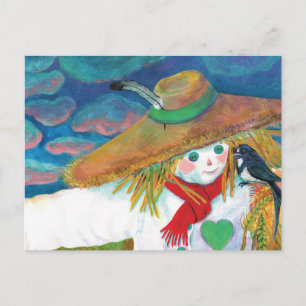 Postal Scarecrow hablando para tragar el Ilustracion