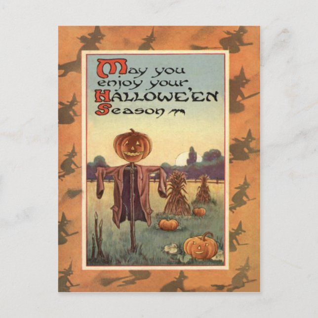 Postal Scarecrow Jack O Lantern Pumpkin (Anverso)