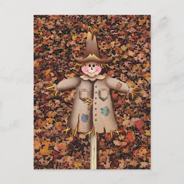 Postal SCARECROW & LEAVES de SHARON SHARPE (Anverso)