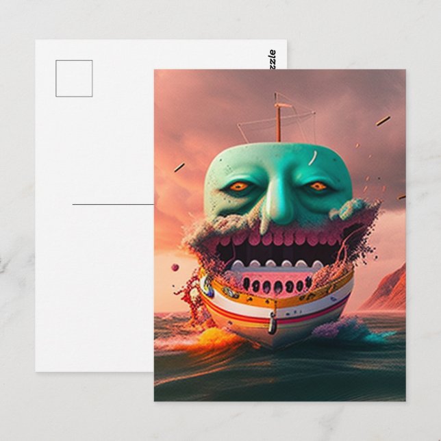 Postal Scary boat (Anverso / Reverso)