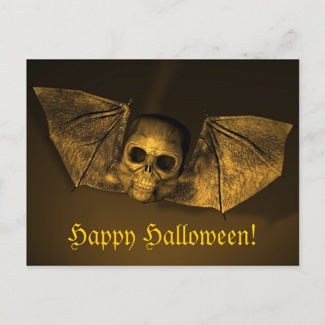 Postal Scary Halloween Bat Skull (Anverso)